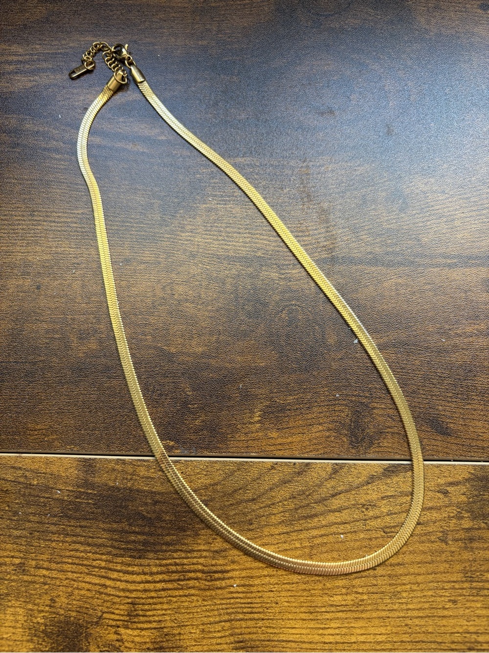 Waterproof 18k Gold Filled Herringbone Chain Necklace